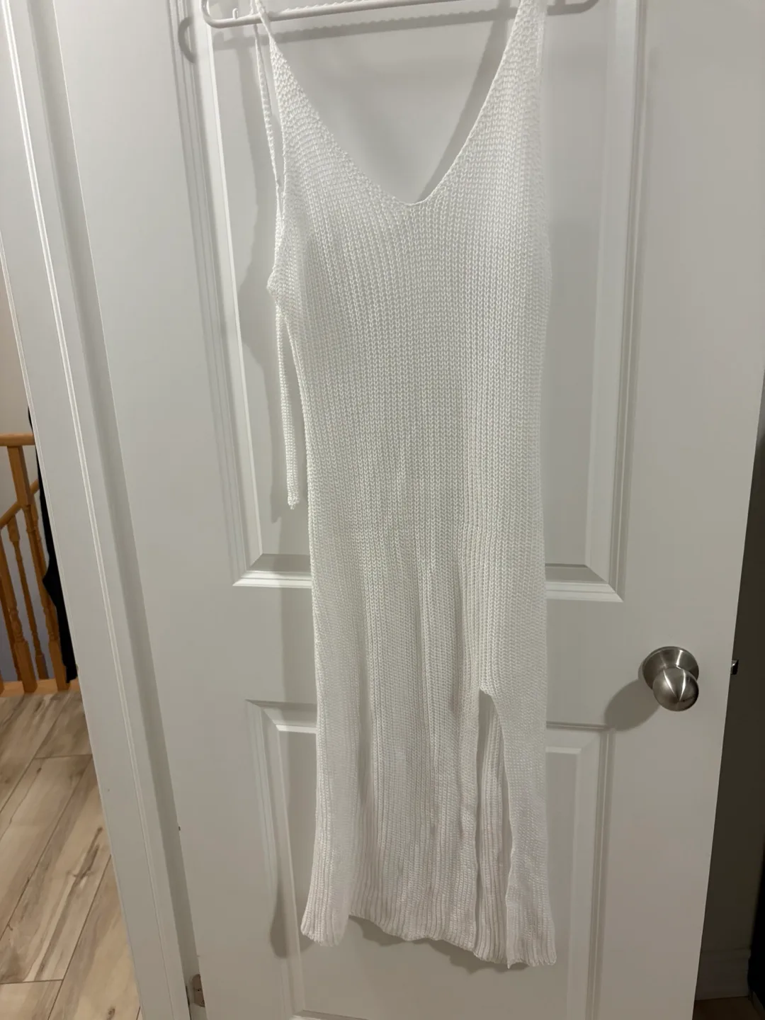 White Knit Dress with Slit thumbnail