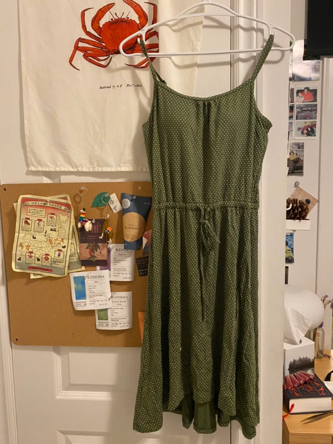 Uniqlo Green Polka Dot Dress thumbnail