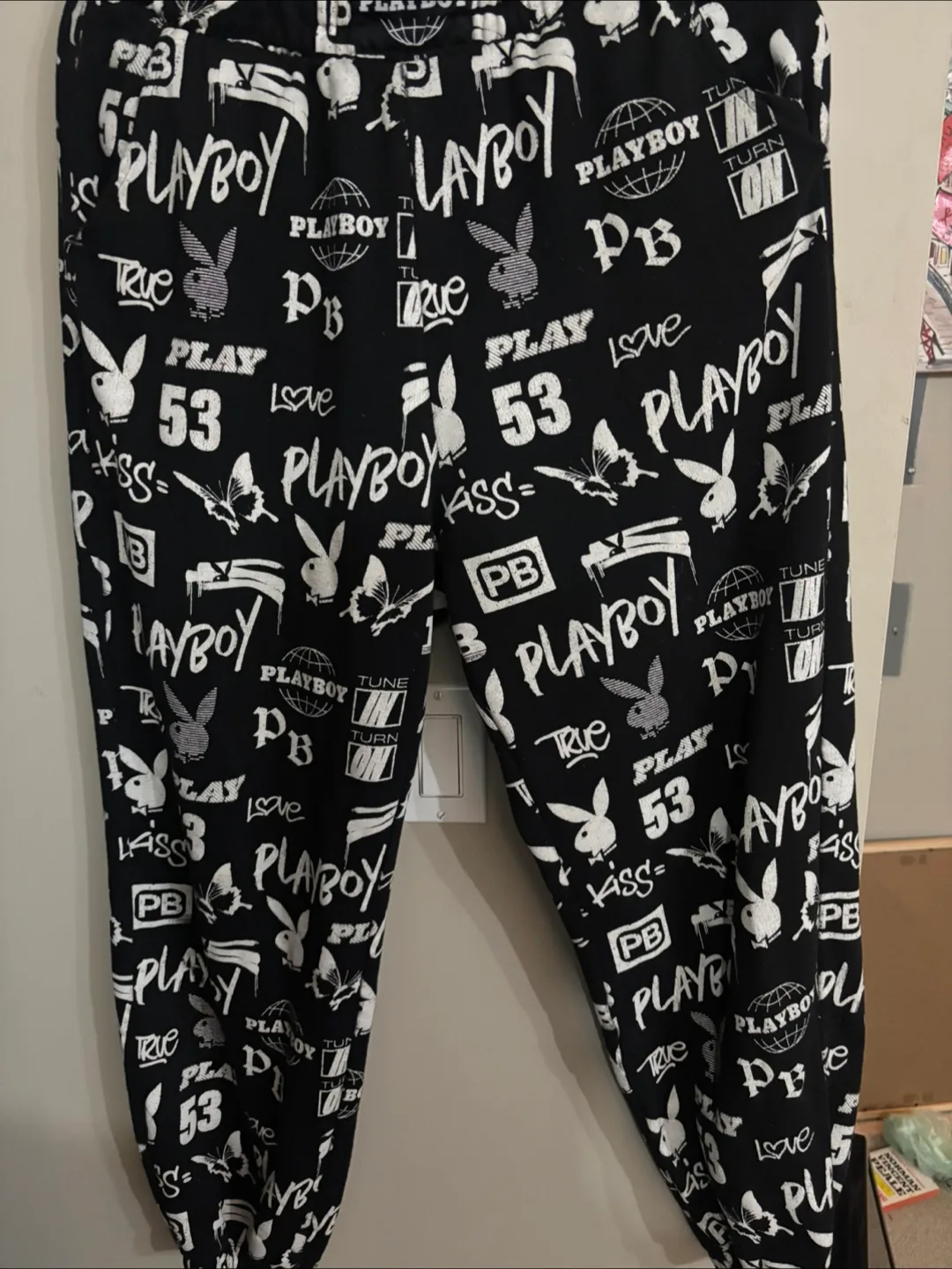 Playboy Black & White Print Lounge Pants thumbnail