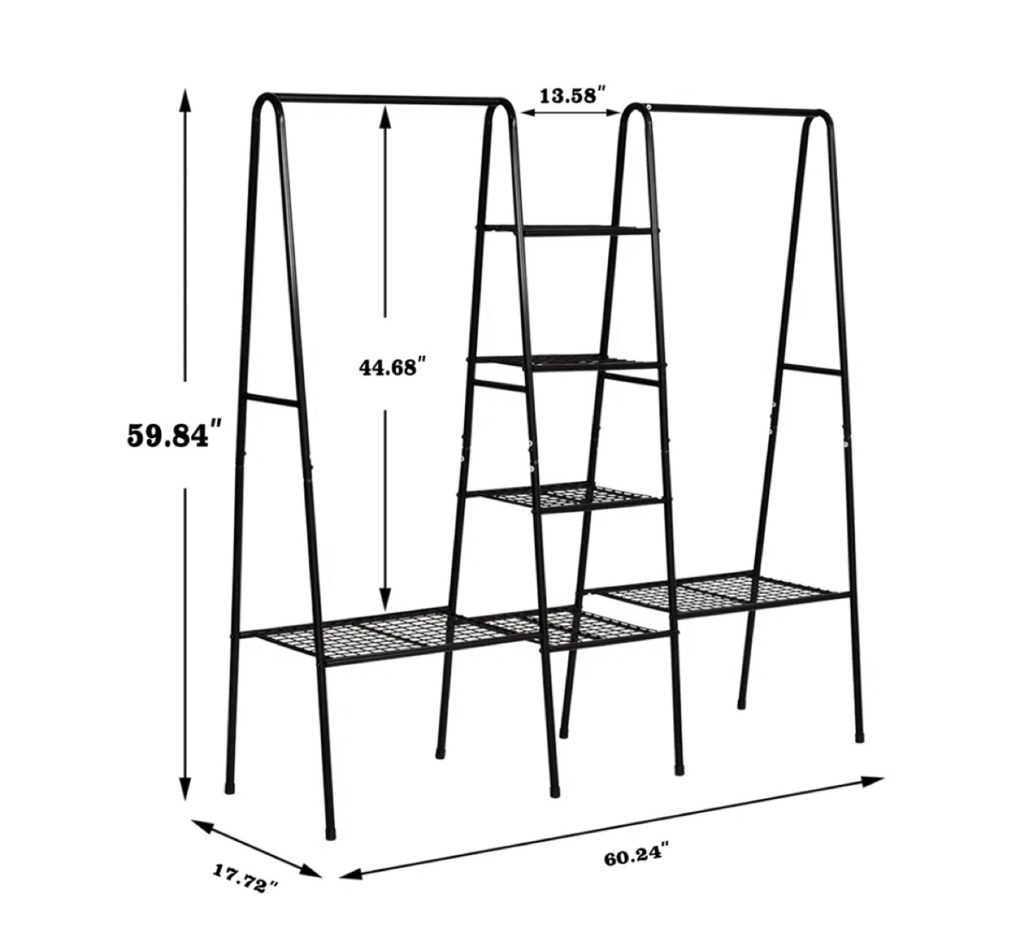 Double Rod Clothing Rack with Shelves - photo 2