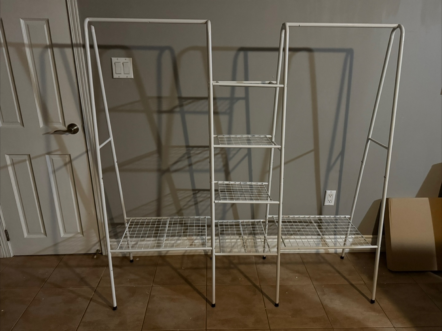 Double Rod Clothing Rack with Shelves