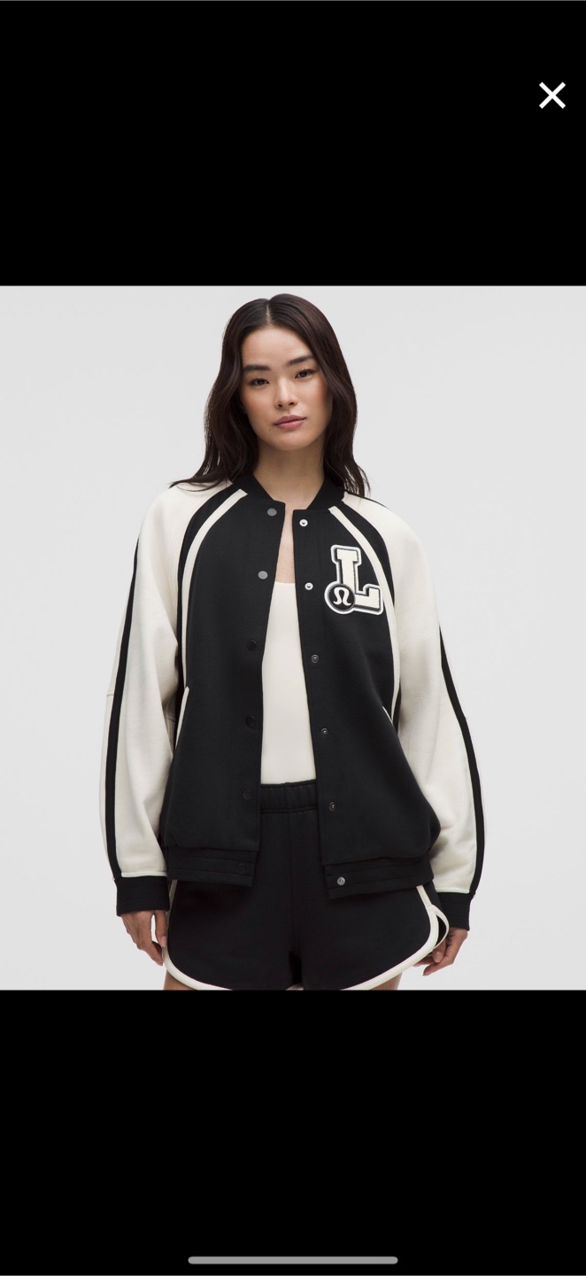 Lululemon current season collegiate bomber jacket