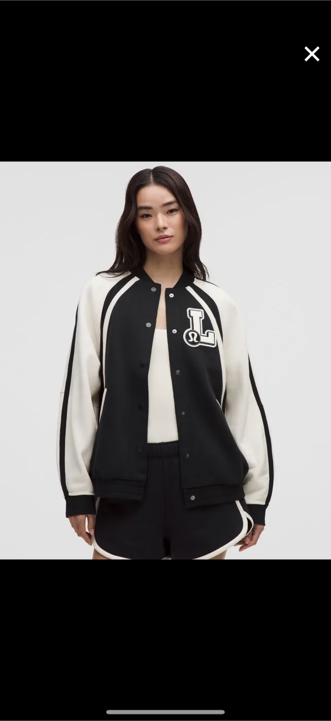 Lululemon current season collegiate bomber jacket thumbnail