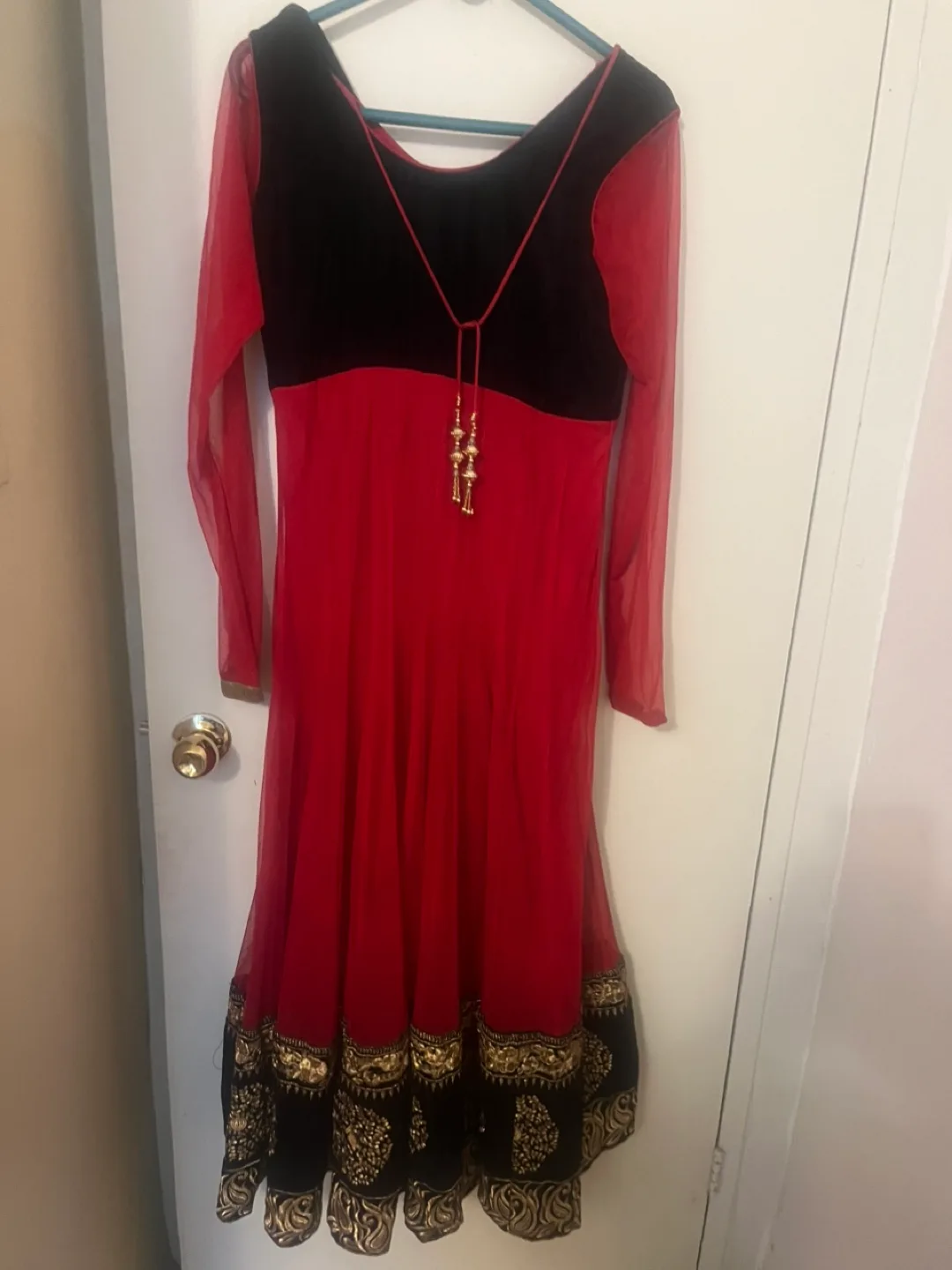 Red & Black Embroidered Anarkali all 40$Dress thumbnail
