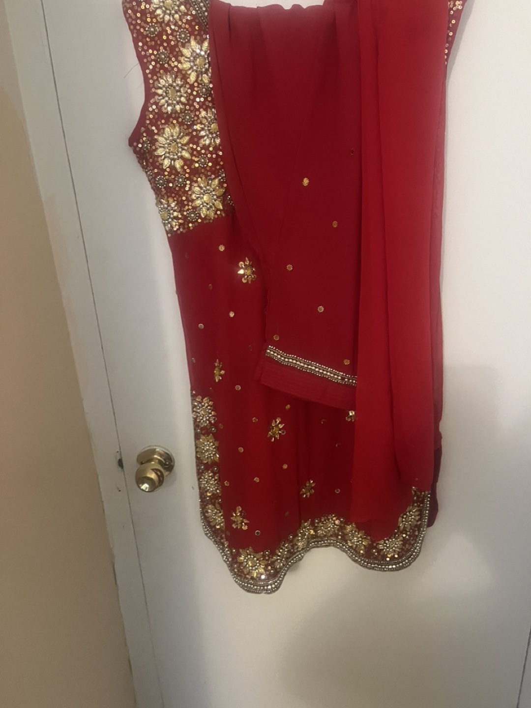 Red & Black Embroidered Anarkali all 40$Dress - photo 4