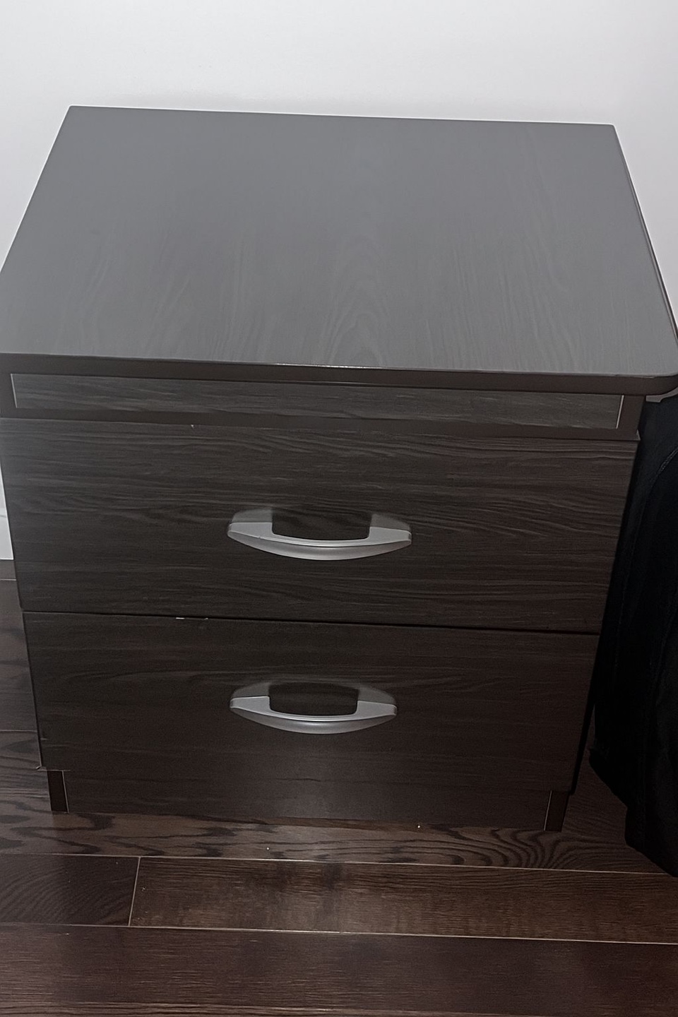 2 Dark Brown 2-Drawer Nightstand