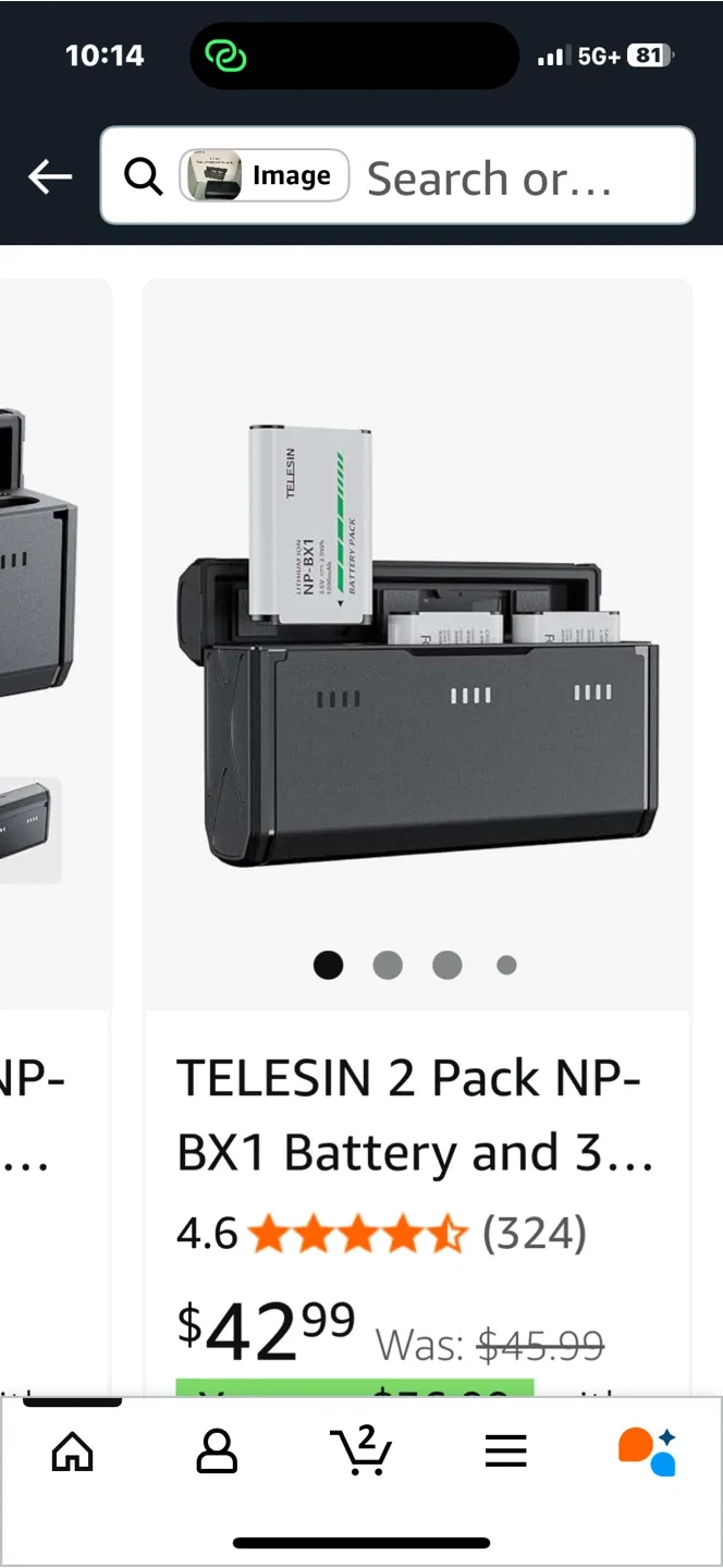 Telesin NP-BX1 Camera Battery and Charger Kit thumbnail