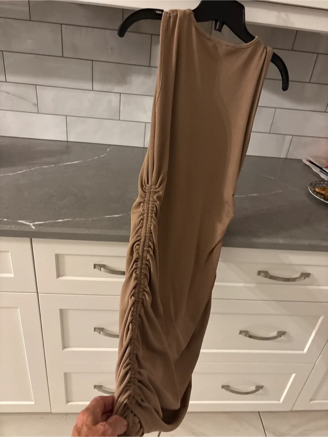 SHEIN Brown Ruched Sleeveless Dress thumbnail