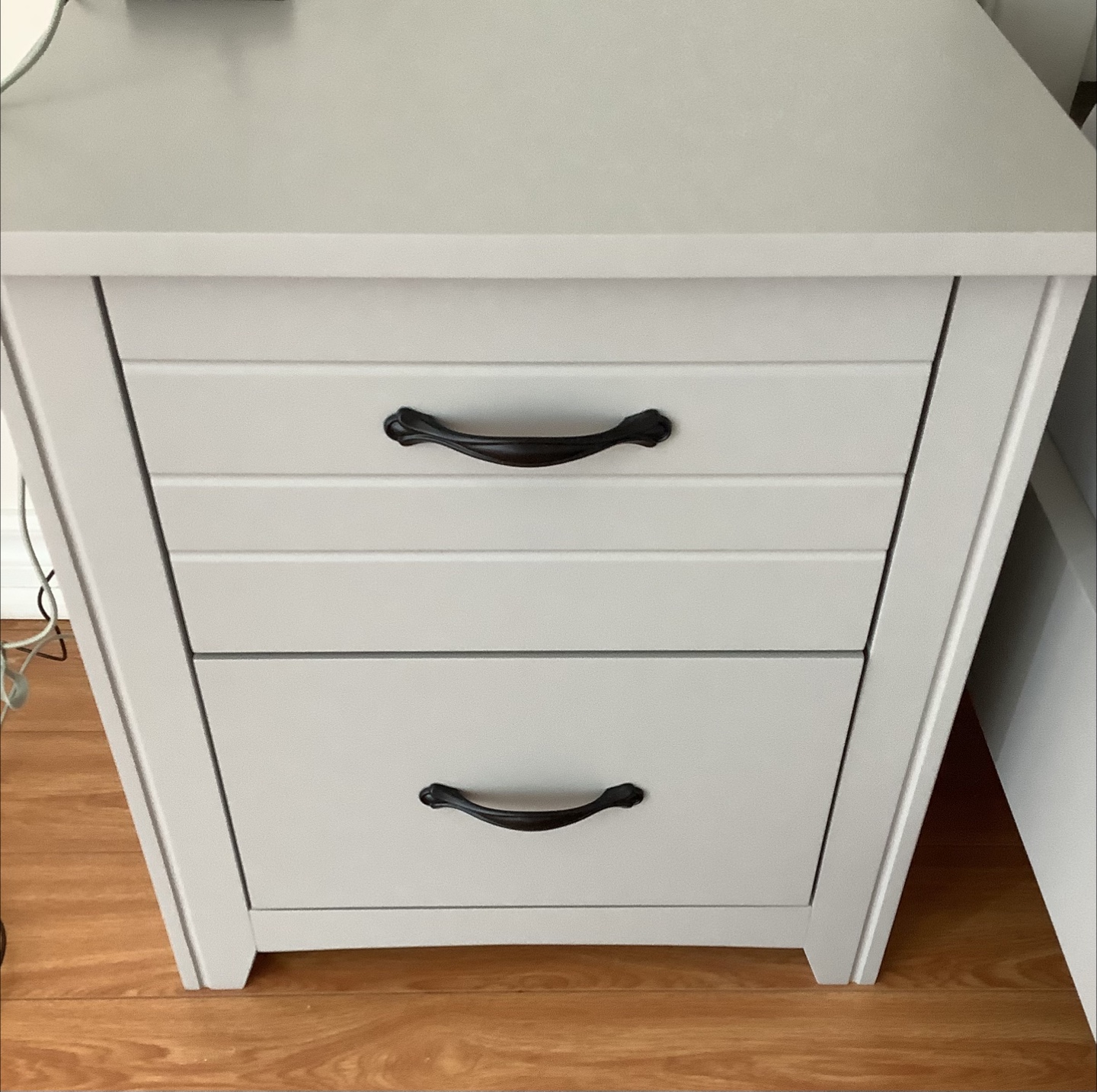 Grey 2-Drawer Nightstand