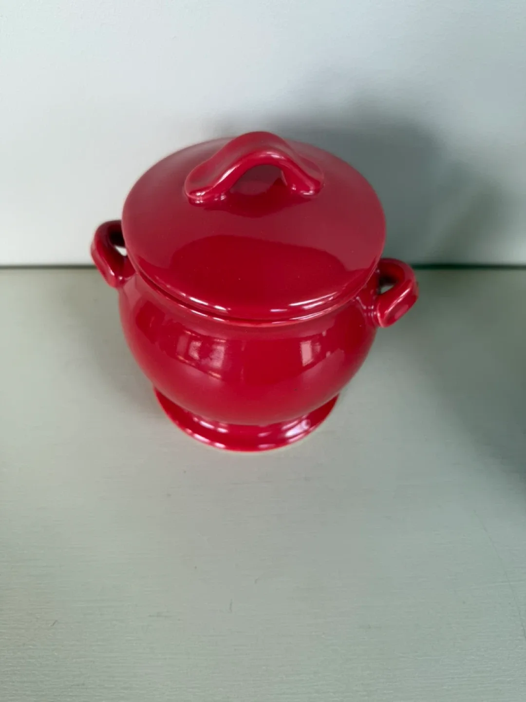 Red Ceramic Lidded Pot thumbnail