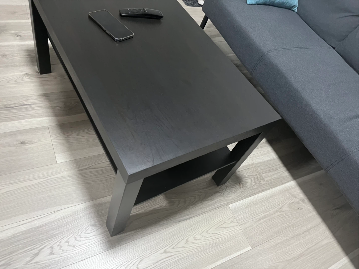 IKEA Black Coffee Table with Shelf