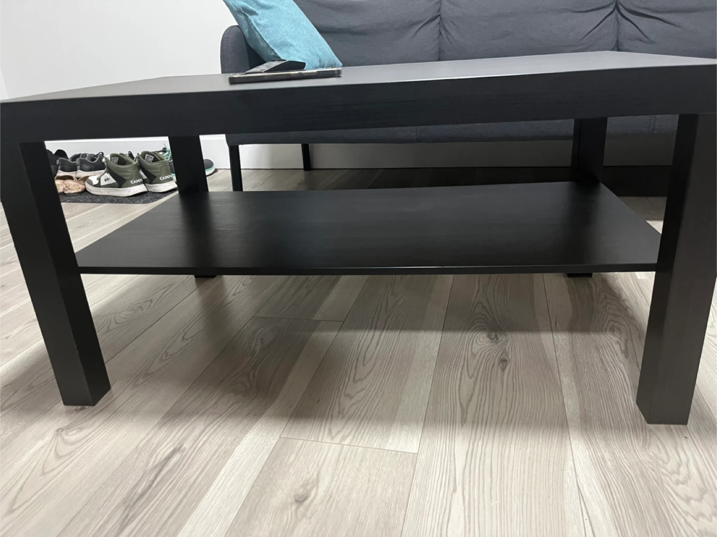 IKEA Black Coffee Table with Shelf - photo 3