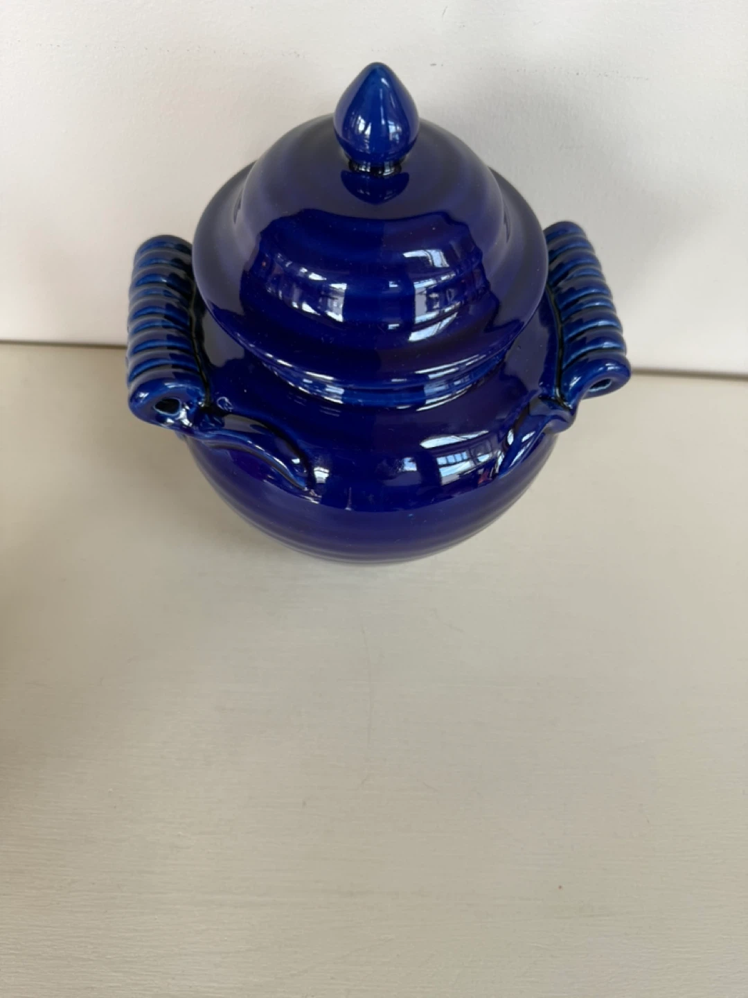 Blue Ceramic Jar with Lid