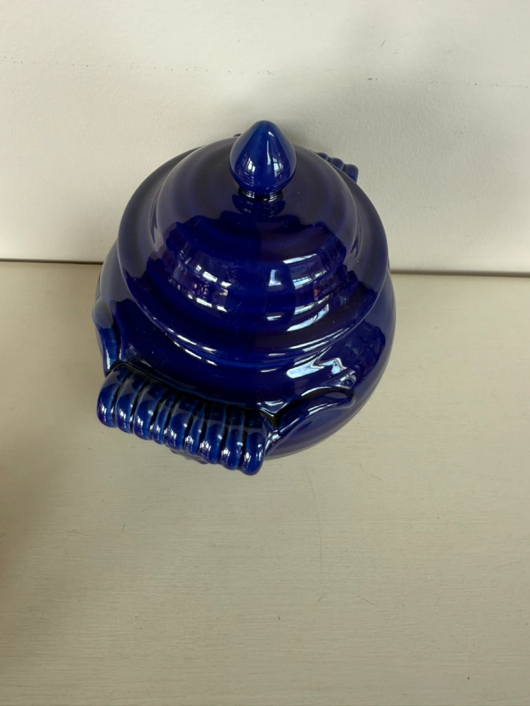 Blue Ceramic Jar with Lid - photo 3