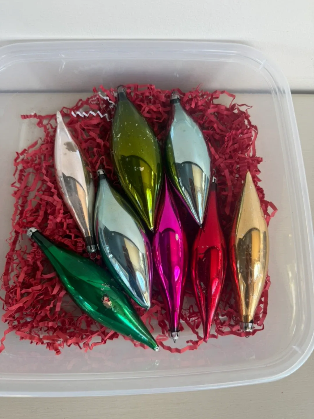 Vintage Teardrop Glass Christmas Ornaments thumbnail