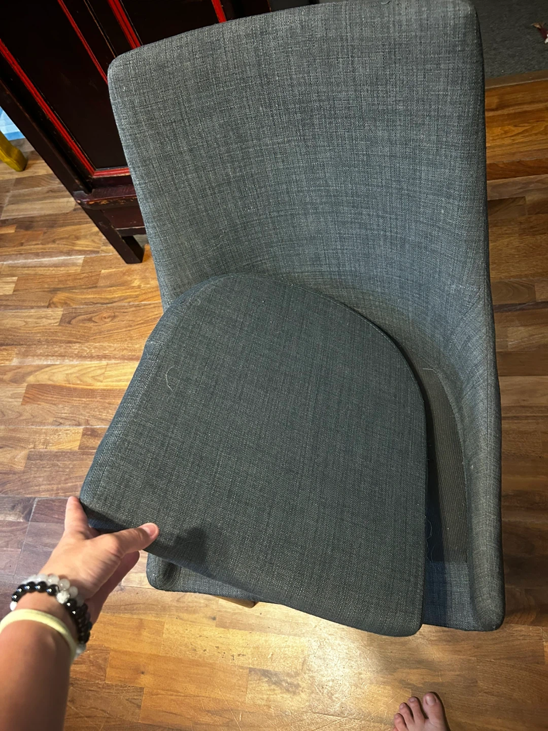 Grey Upholstered 4 Dining Chairs - photo 2