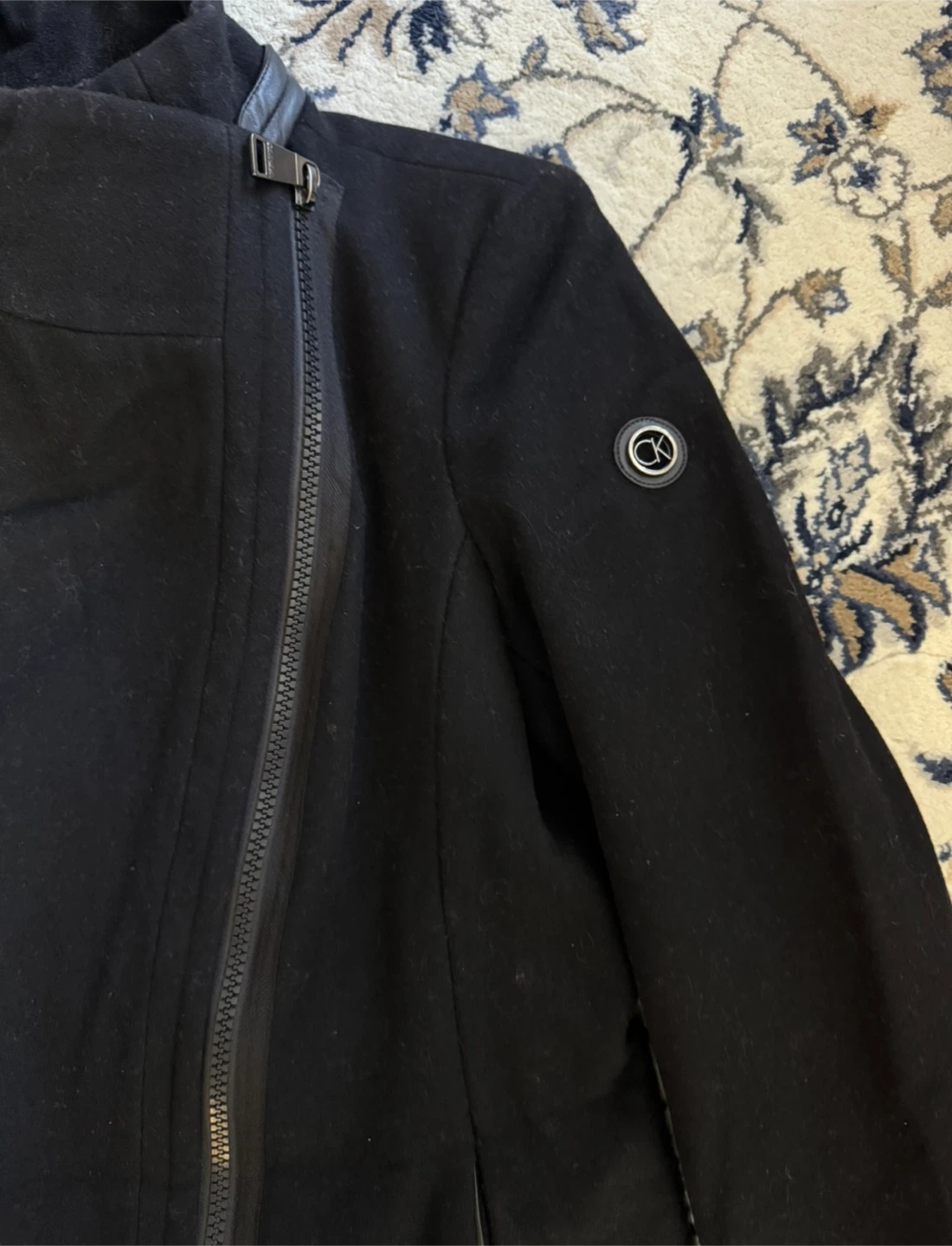 Calvin Klein Black Wool Blend Coat - photo 3