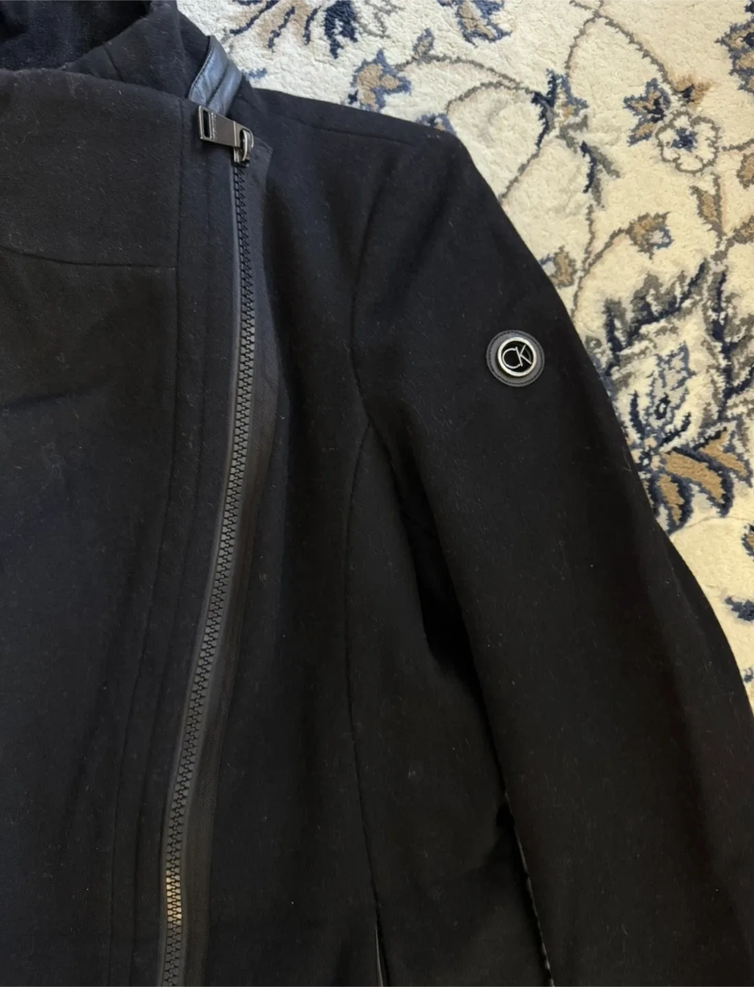 Calvin Klein Black Wool Blend Coat image indicator(3)