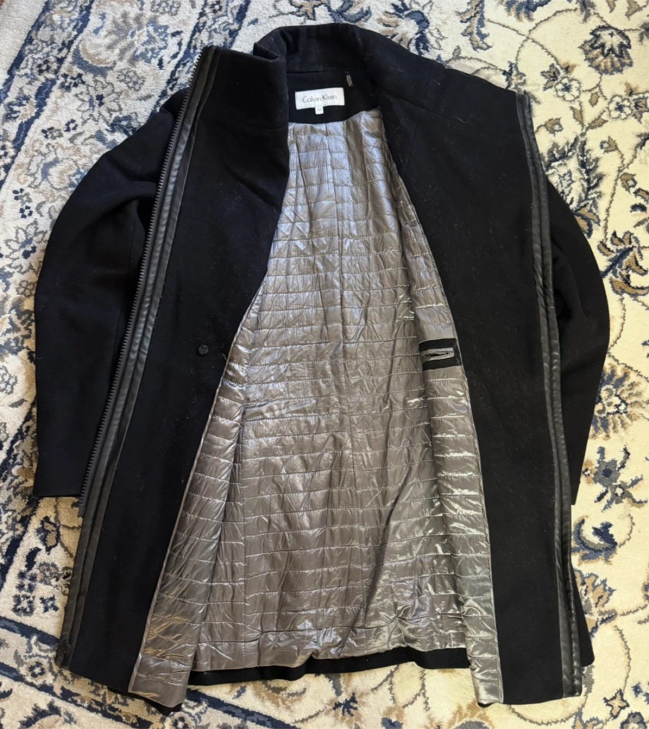 Calvin Klein Black Wool Blend Coat - photo 2