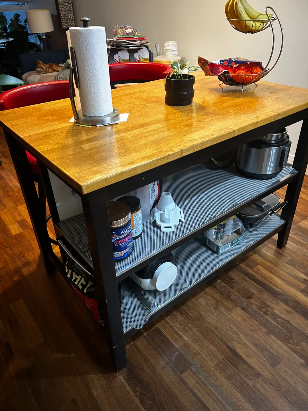 Kitchen Island with Two Red Bar Stools - photo 5