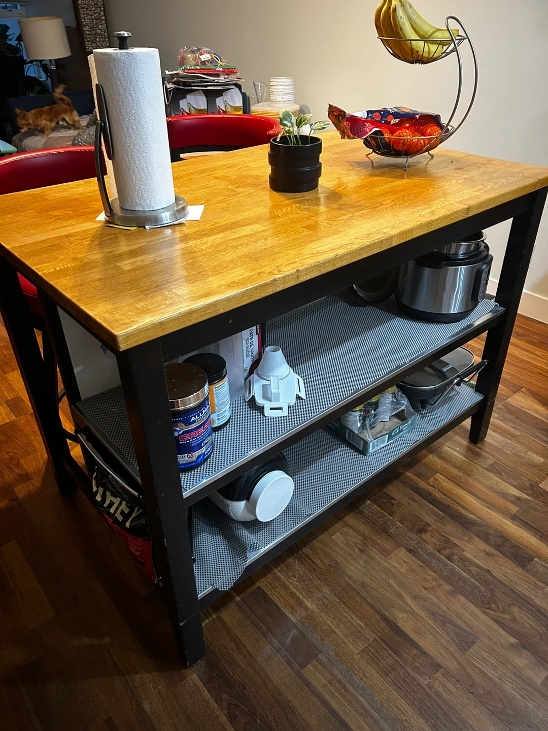 Kitchen Island with Two Red Bar Stools - photo 3