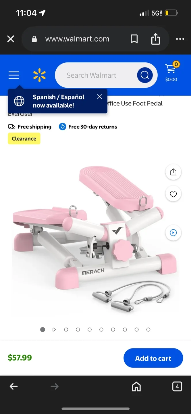 Merach Pink Mini Stepper with Resistance Bands 🥕 image indicator(4)