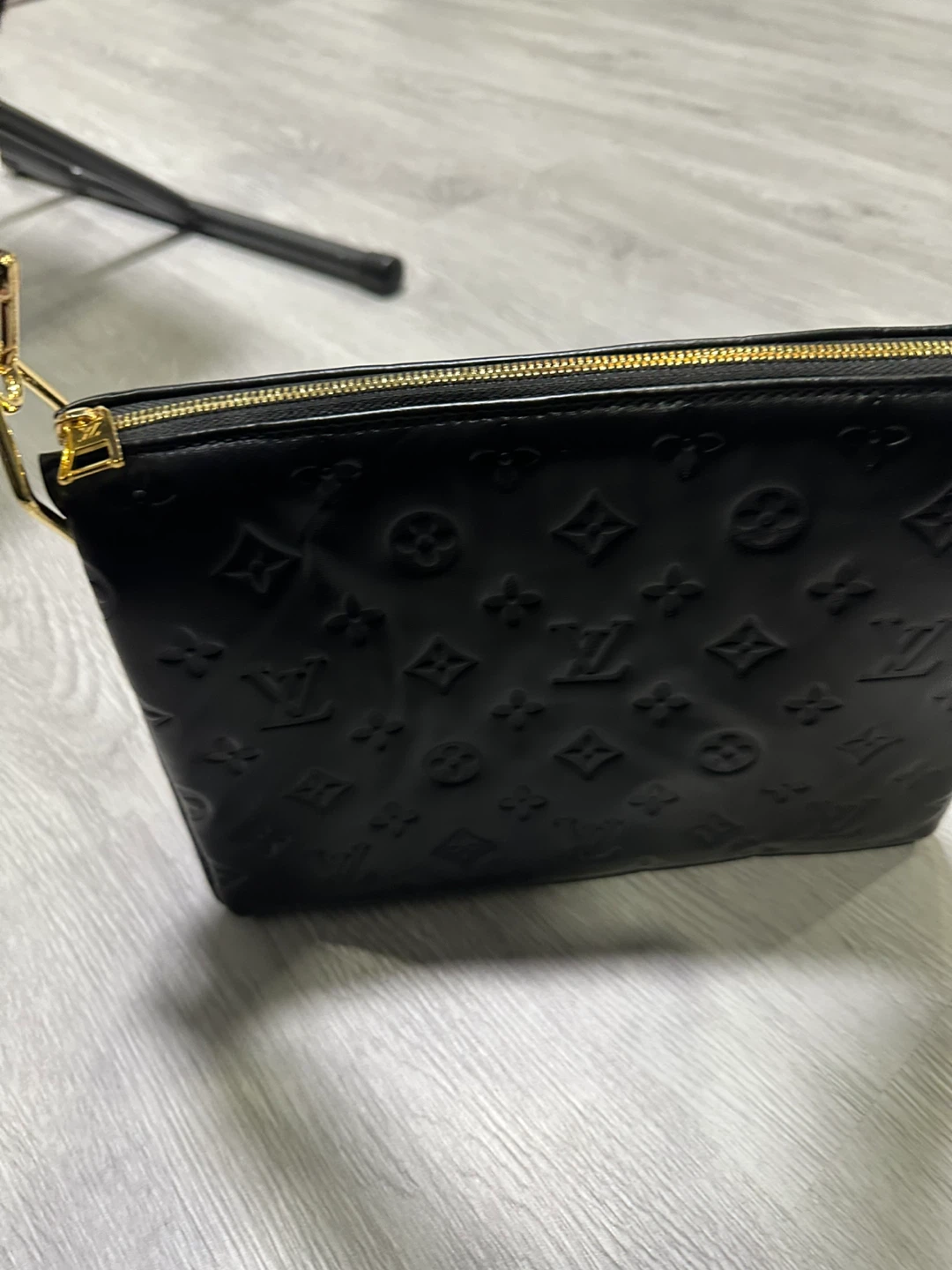 Louis Vuitton Black Embossed Leather Pochette Bag - photo 2
