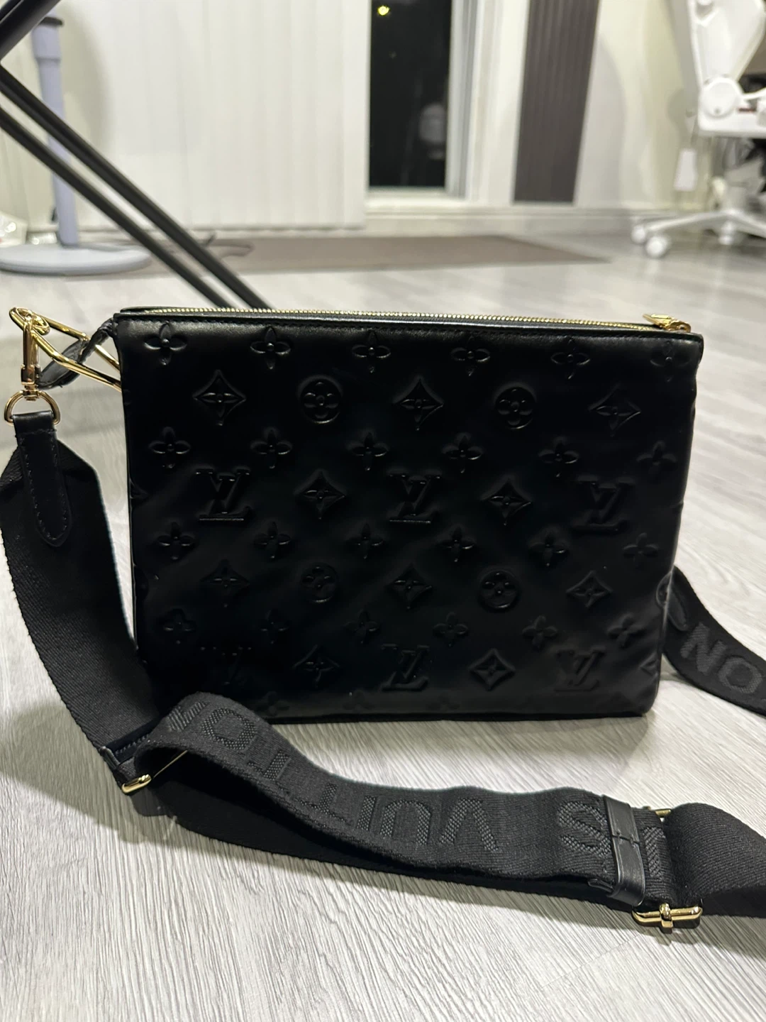 Louis Vuitton Black Embossed Leather Pochette Bag - photo 4