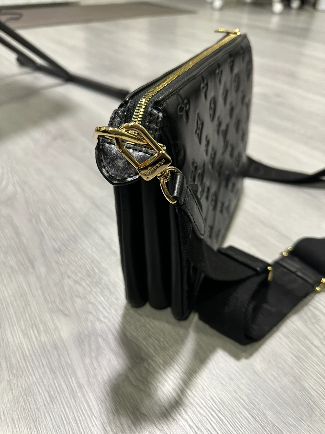 Louis Vuitton Black Embossed Leather Pochette Bag - photo 3