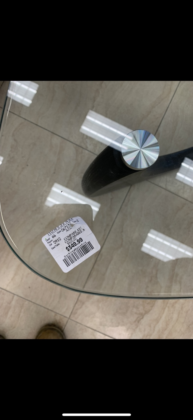 Glass Top Coffee Table - Black Base - photo 2