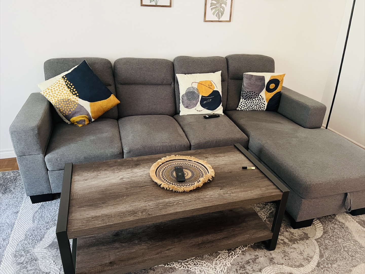 Grey Sectional Sofa with Storage (less than an year old) - photo 2