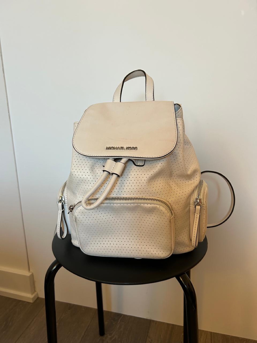 Michael Kors Cream Leather Backpack
