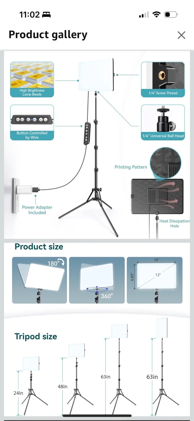 LED Video Light with Stand - New