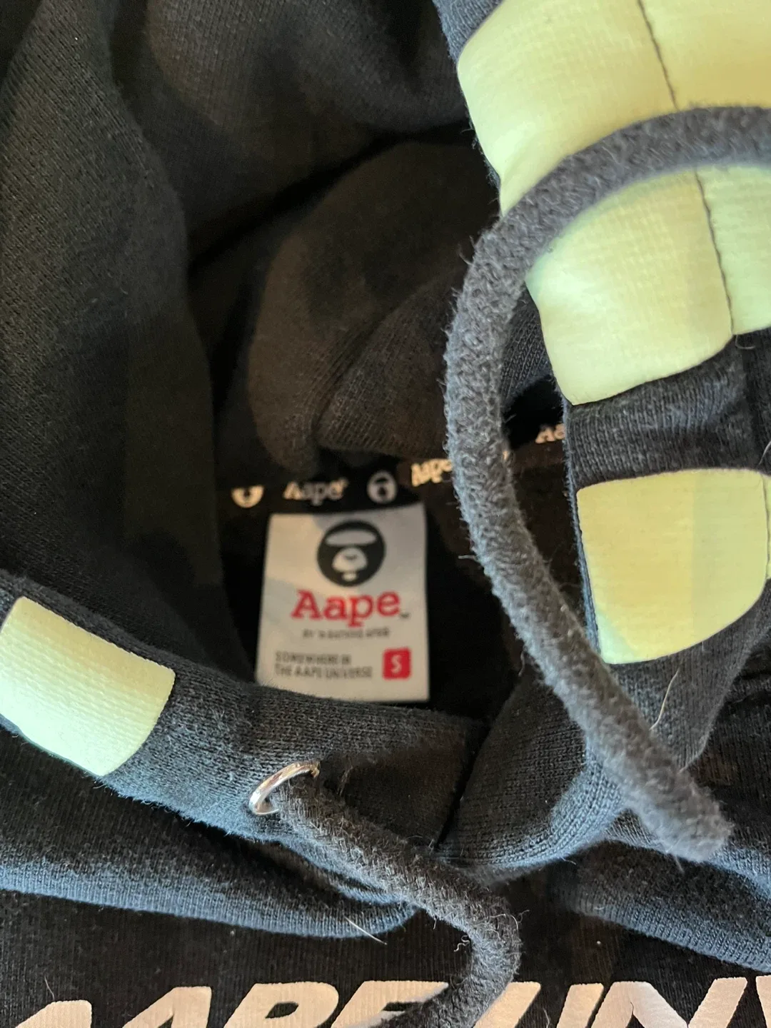 Aape by A Bathing Ape Black Hoodie, Size S image indicator(2)