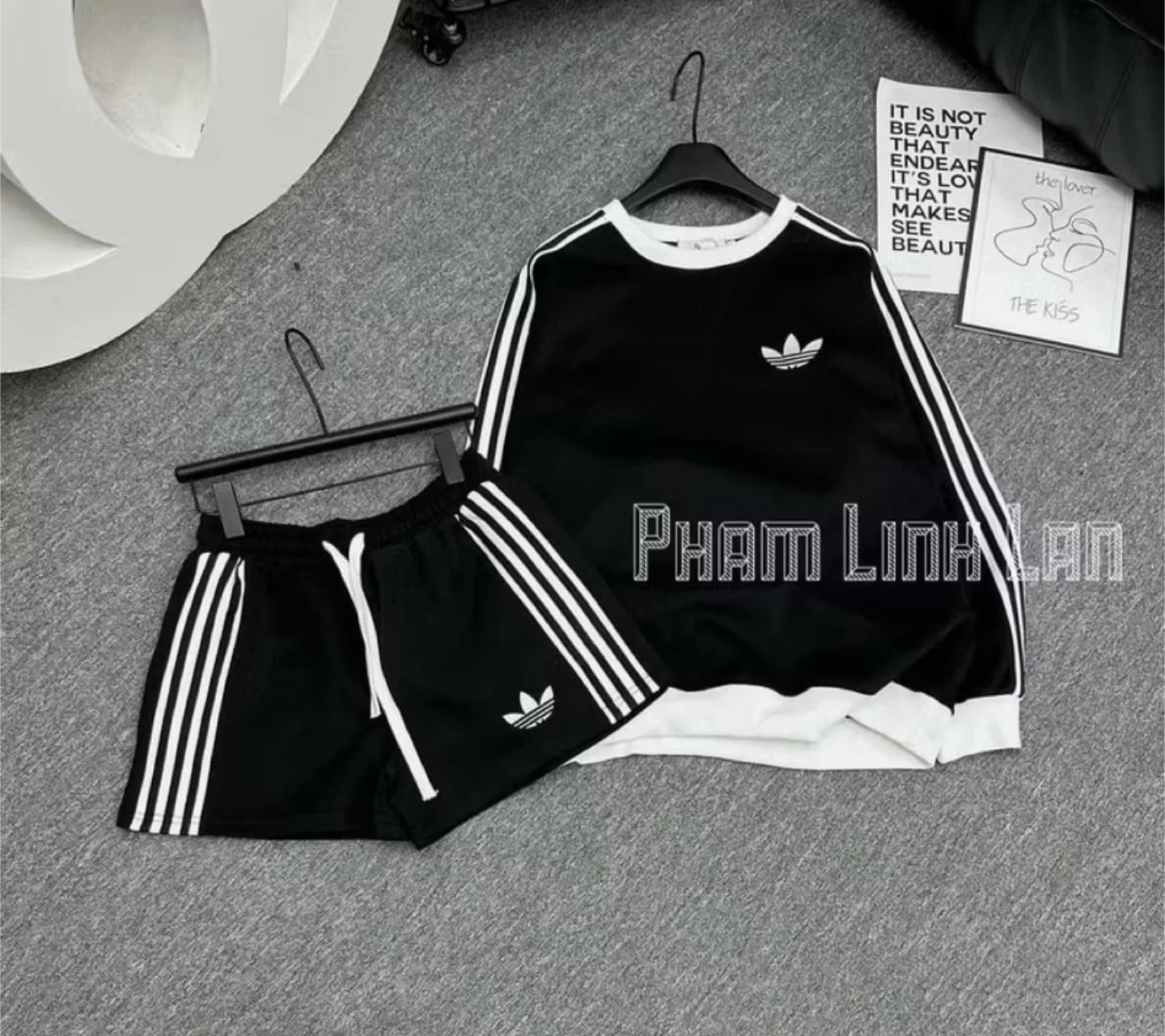 Adidas Black & White Tracksuit Set thumbnail