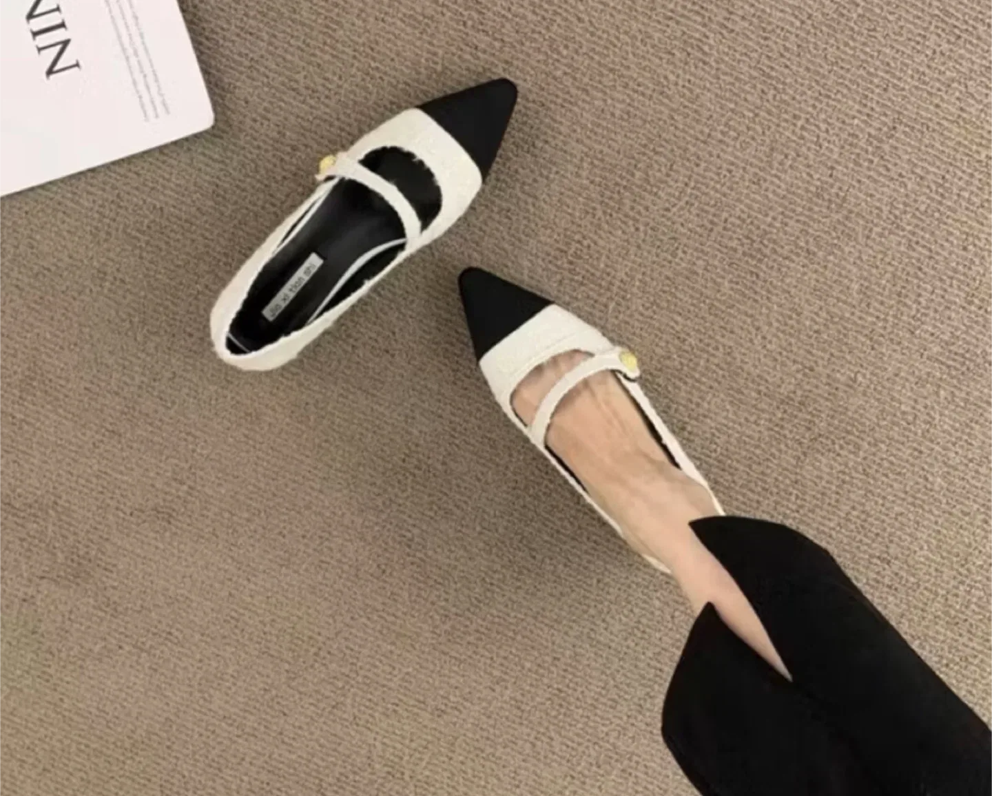 Two-Tone Cap-Toe Mary Jane Flats thumbnail