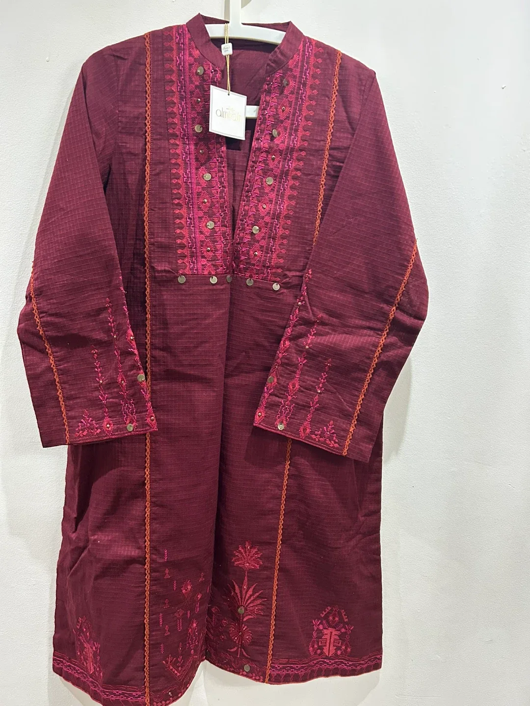 Almirah Maroon Embroidered suit - Size M thumbnail