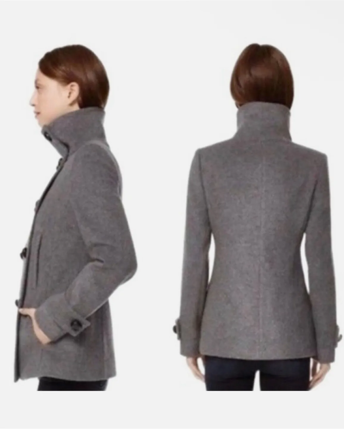 Aritzia Babaton Howell Double Breasted Peacoat | Charcoal Grey image indicator(3)