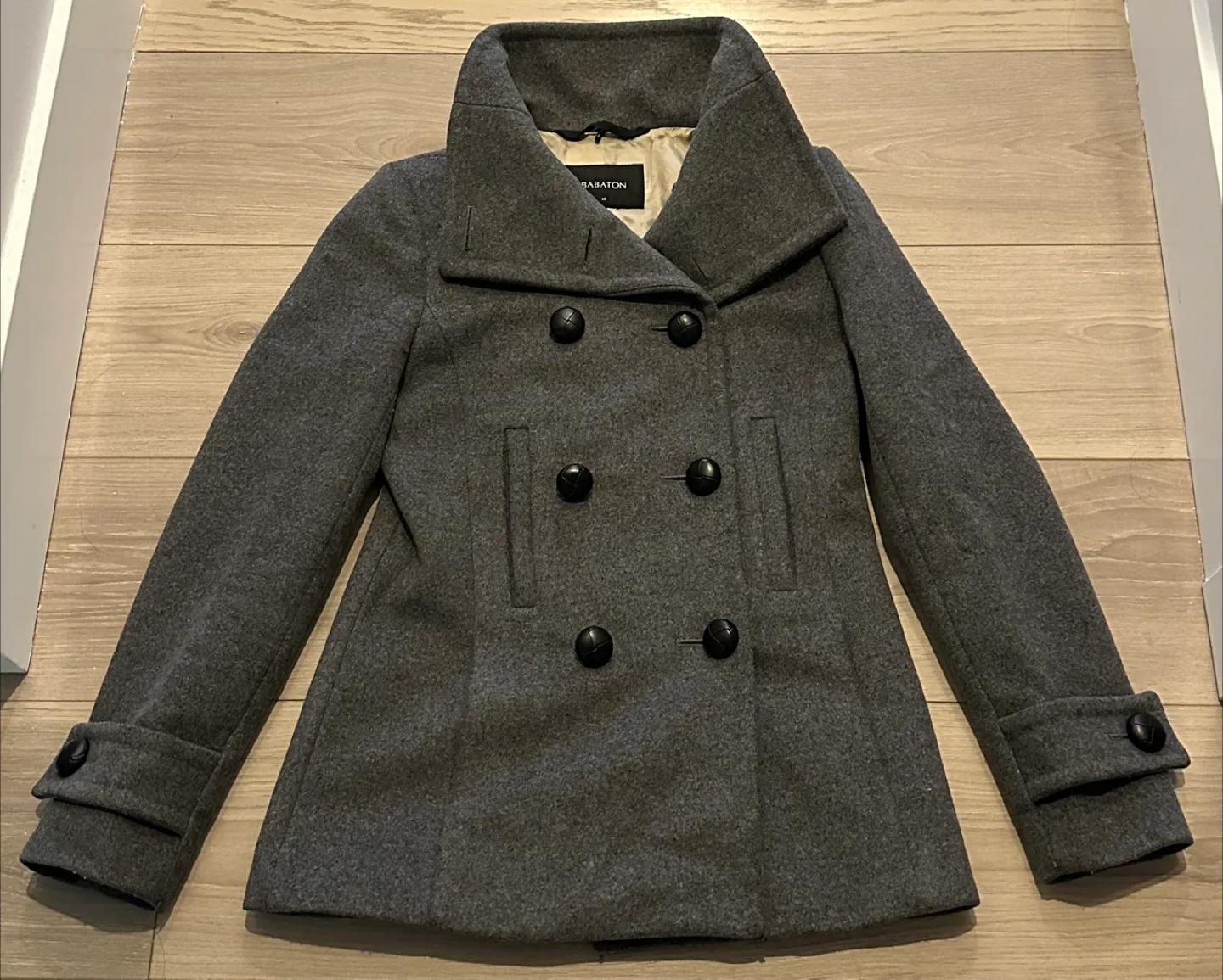 Aritzia Babaton Howell Double Breasted Peacoat | Charcoal Grey image indicator(4)