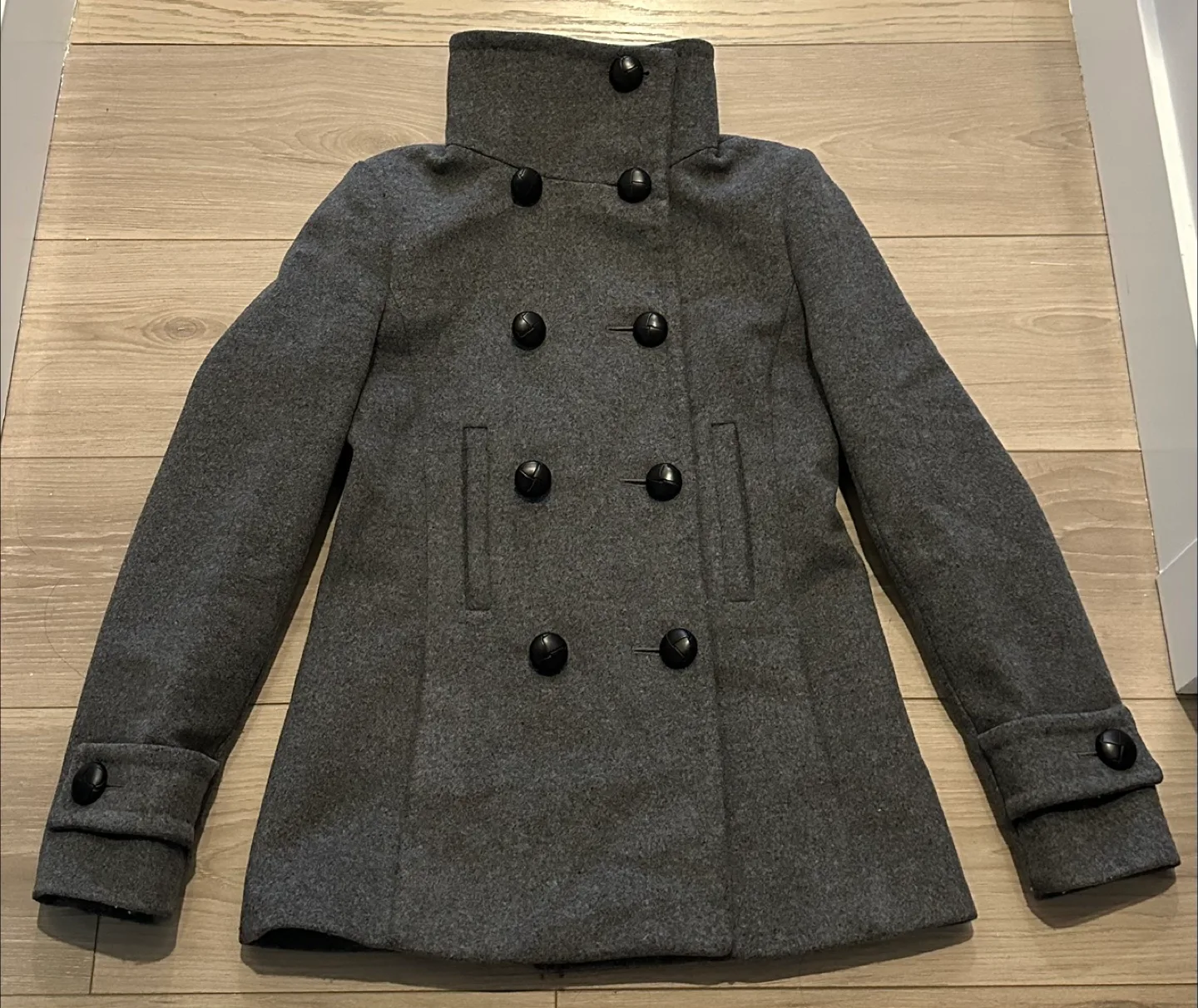Aritzia Babaton Howell Double Breasted Peacoat | Charcoal Grey image indicator(5)