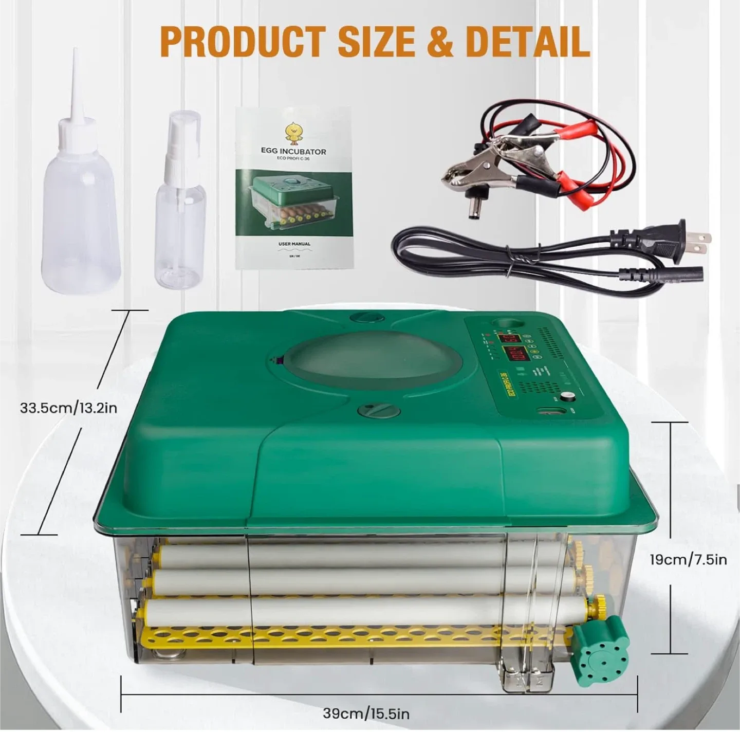 NEW Incubator for 36 Chicken Eggs, Auto Turning + Auto Controls image indicator(9)