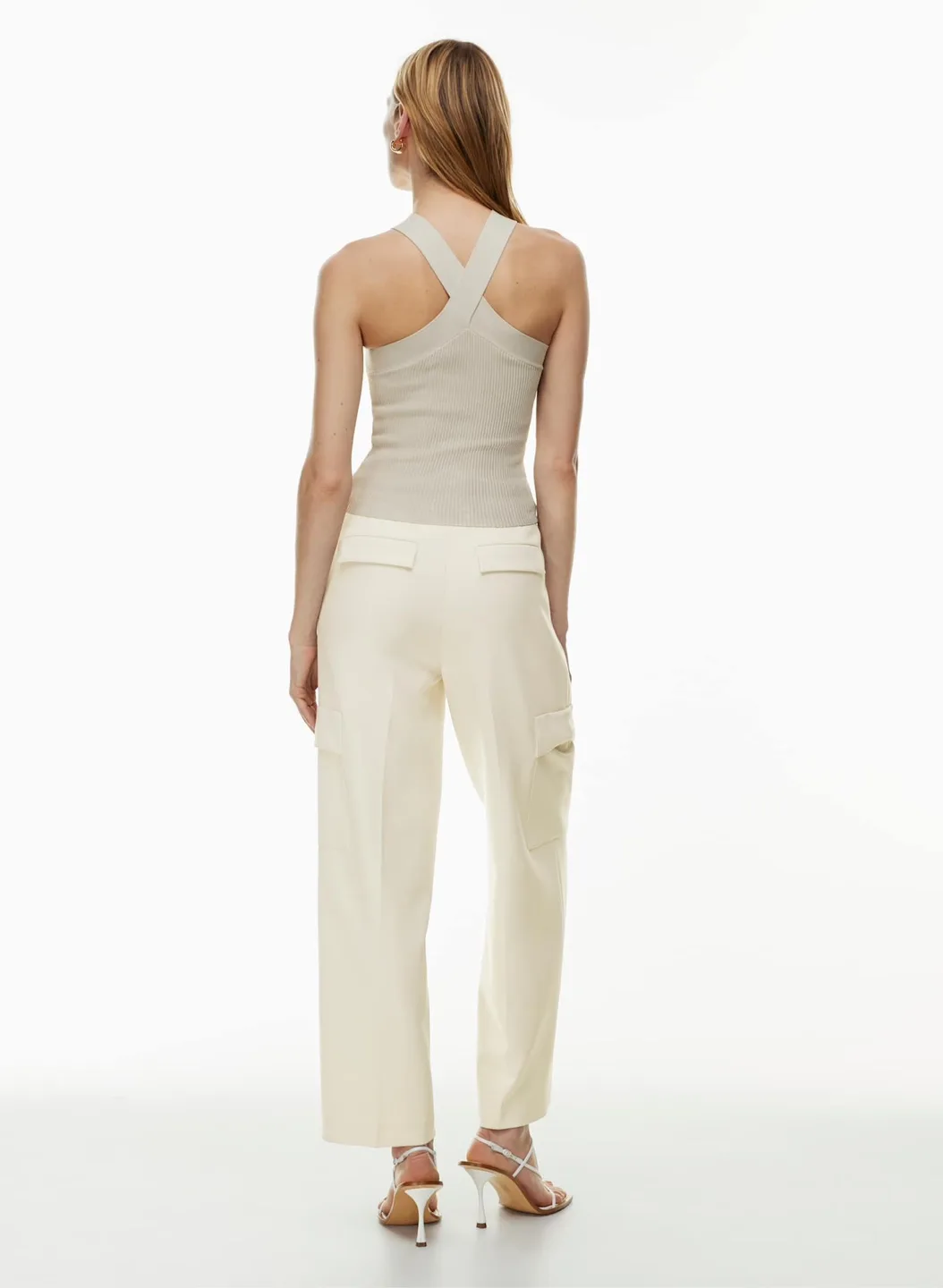 Aritzia Babaton Sculpt Knit Criss Cross Tank | Matte Pearl image indicator(4)