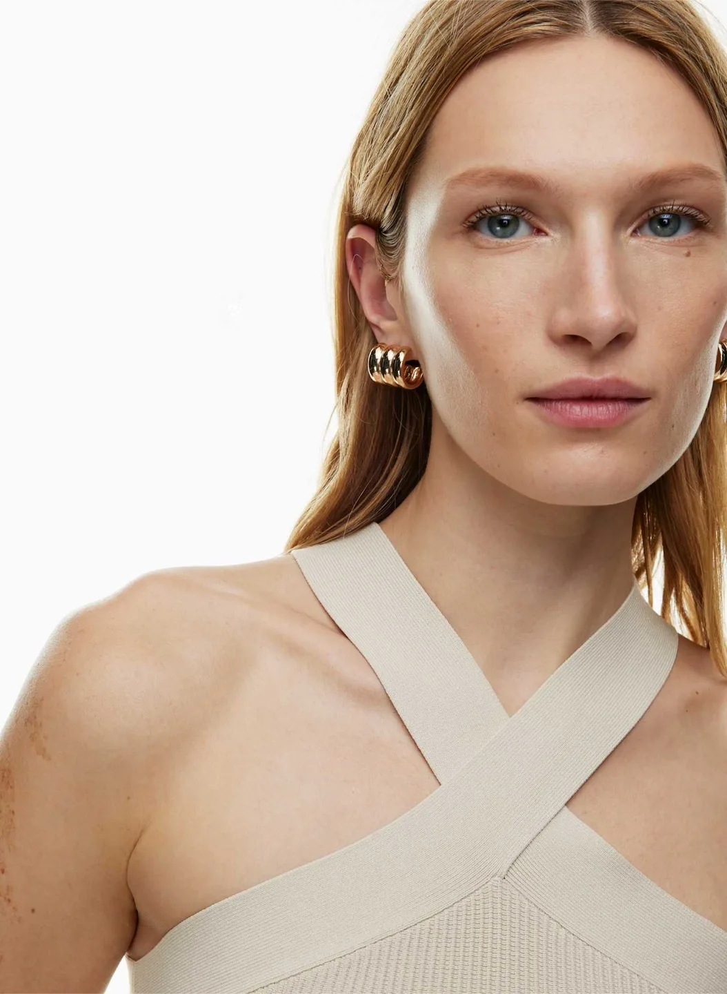 Aritzia Babaton Sculpt Knit Criss Cross Tank | Matte Pearl image indicator(5)