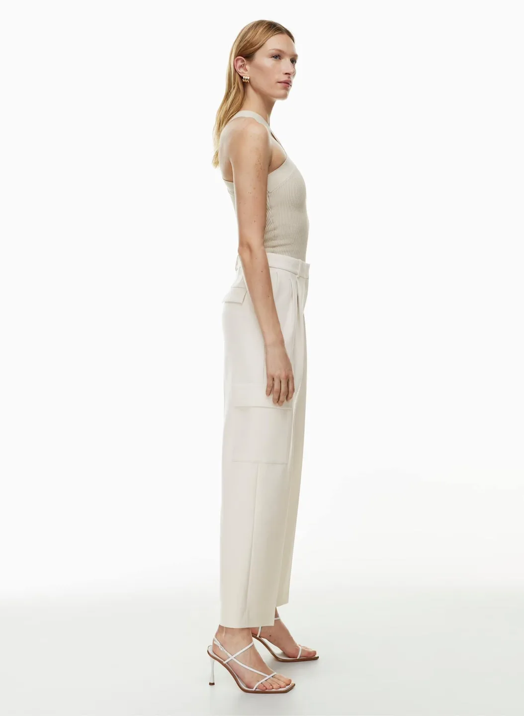 Aritzia Babaton Sculpt Knit Criss Cross Tank | Matte Pearl image indicator(3)