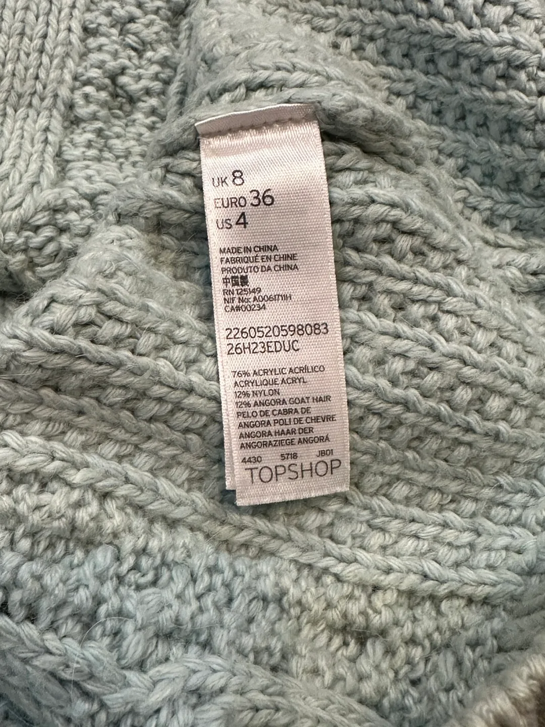 Topshop Petite Cable Knit Sweater | Mint Green image indicator(4)