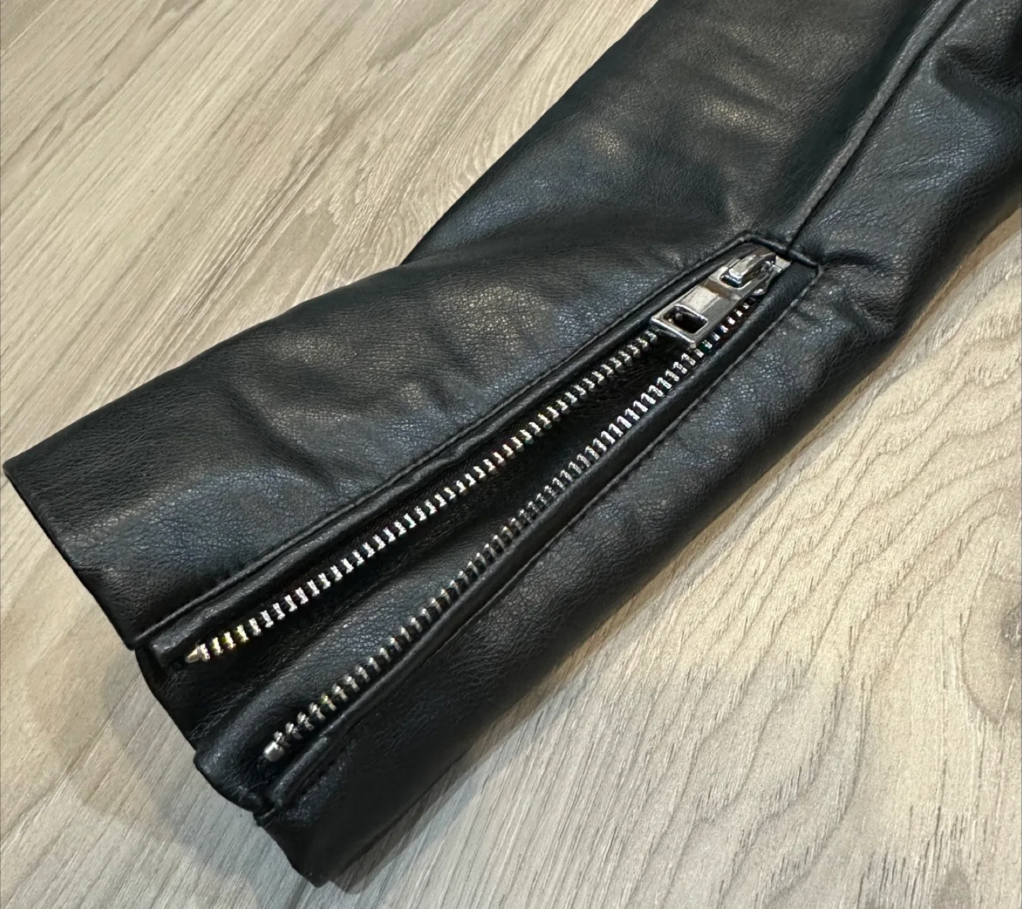 Zara Faux Leather Biker Jacket image indicator(6)