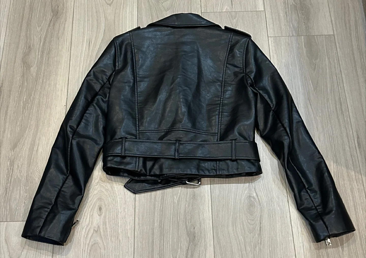 Zara Faux Leather Biker Jacket image indicator(3)