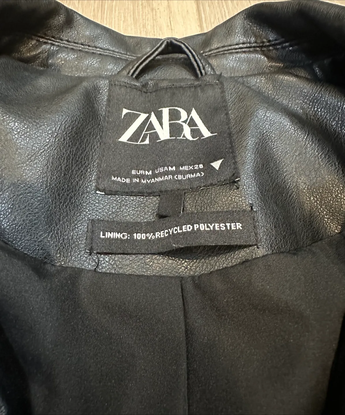 Zara Faux Leather Biker Jacket image indicator(7)