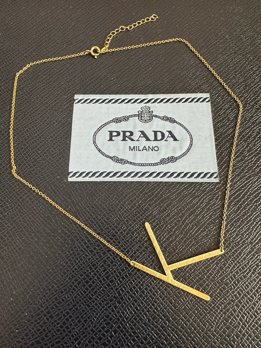 Gold Tone Initial Necklace “K” image indicator(3)