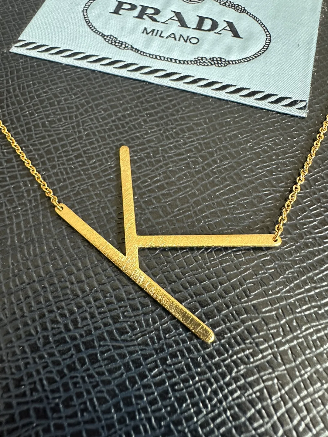 Gold Tone Initial Necklace “K” image indicator(4)